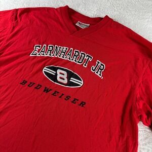 Vintage Dale Earnhardt The Intimidator Graphic XL Red Shirt V Neck Racing Nascar